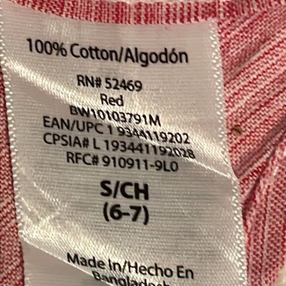 Size 6/7 Wonder Nation pink & blue short sleeve 100% cotton button down shirt - Picture 16 of 16